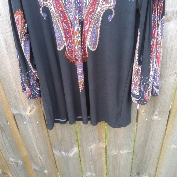 PAISLEY PATTERNED PESANT SLEEVED BLOUSE LARGE - Picture 4 of 7